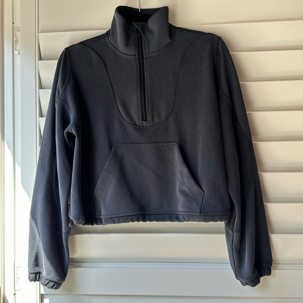 Lululemon Brushed Softstreme Ribbed Half Zip (black)